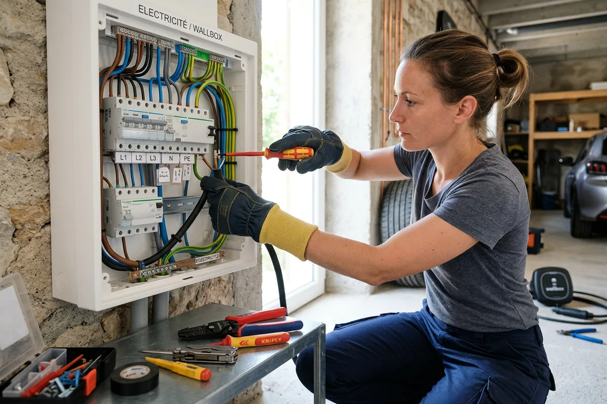 Raccordement sécurisé du tableau électrique pour une borne de recharge à Nozay