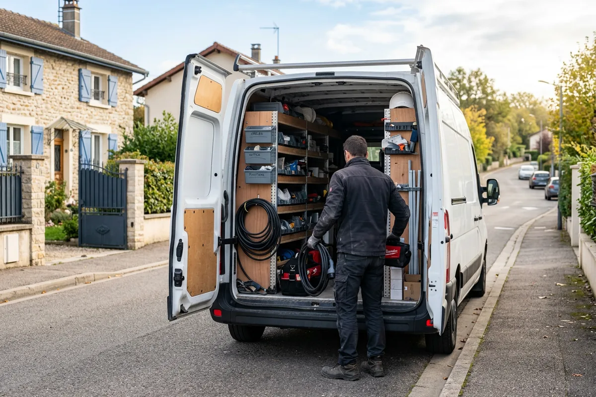 Électricien équipé pour l'installation d'une wallbox chez un particulier à Sarcelles